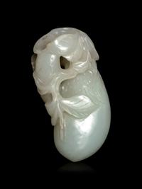 A White Jade 'Eggplant' Carving