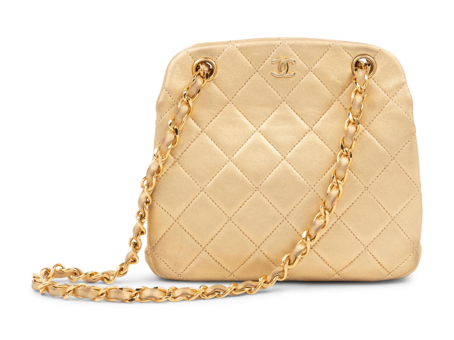 Chanel Quilted Metallic Leather Frame Bag, 1989-91