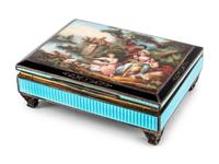 An Austrian Silver, Guilloché and Enamel Table Box