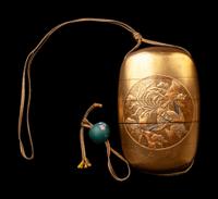 A Japanese Gold Lacquer Four-Case Inro