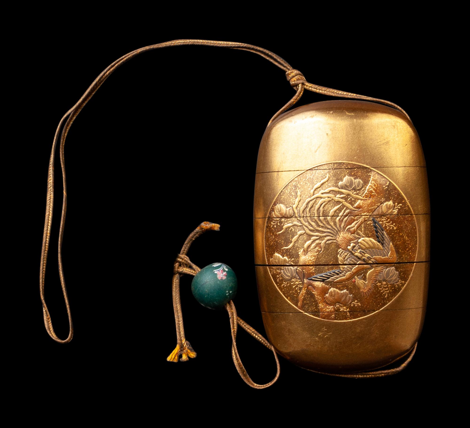 A Japanese Gold Lacquer Four-Case Inro