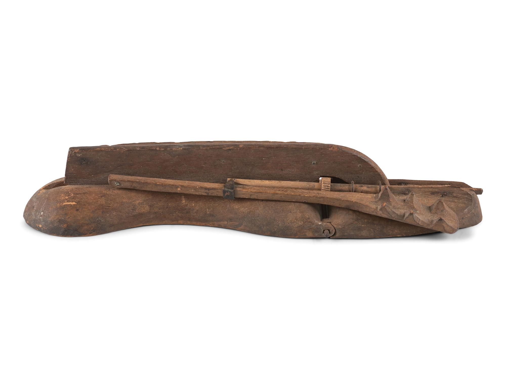 A Wooden Ice-Skate Patent Model with Inscriptions