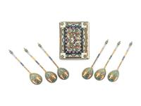 A Russian Enamel Set