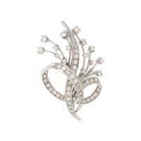 WHITE GOLD AND DIAMOND SPRAY BROOCH