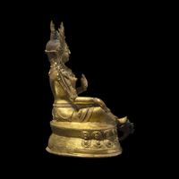 A Nepalo-Tibetan Gilt Copper Alloy Figure of Tara, 16th/17th Century 十六/十七世紀 尼泊爾藏区銅合金度母像