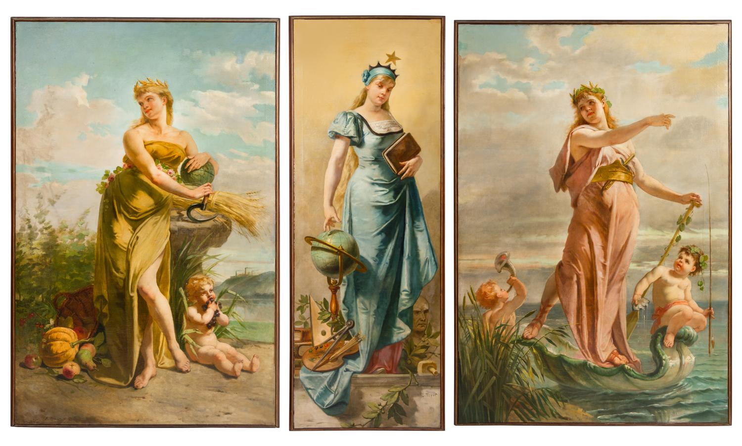 Emile Meyer, (French, 1823-1893), Allegories (three works)