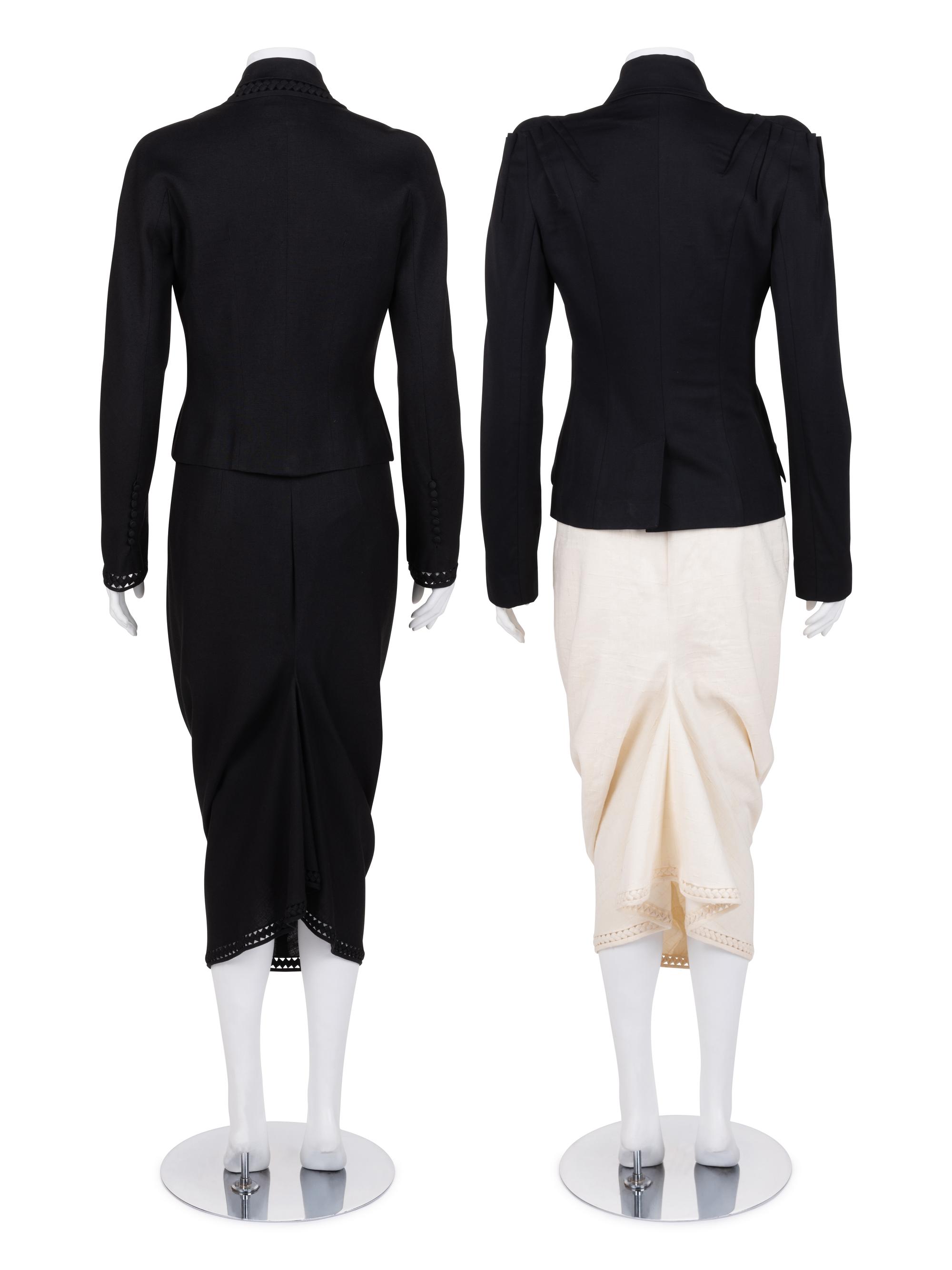 Four John Galliano Pieces: One Two-piece Skirt Suit, One Jacket, and One Skirt, 1990-2000s