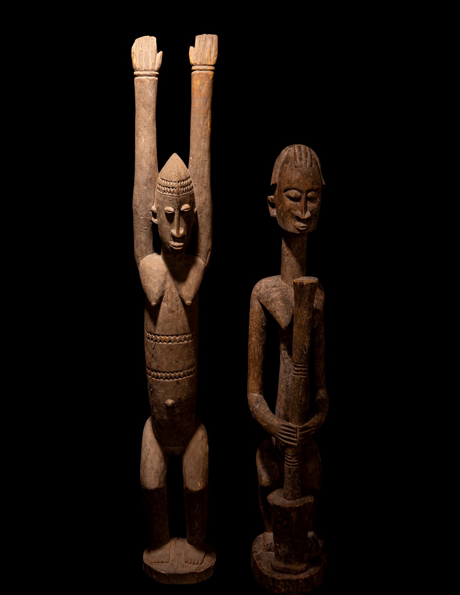 Three Dogan Wood Figures
