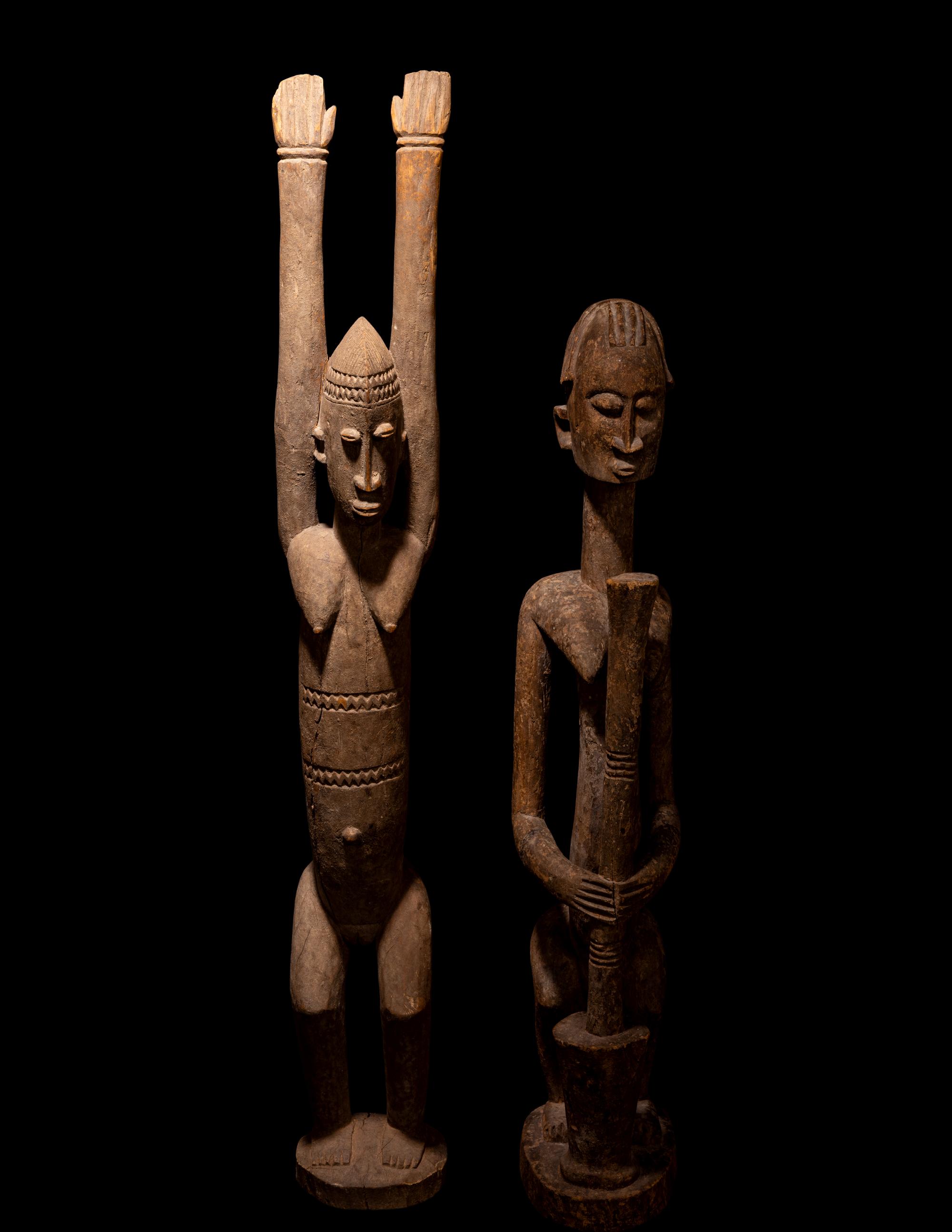 Three Dogan Wood Figures