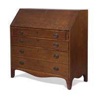 A Federal Eagle Inlaid Cherry and Maple Slant-Front Desk