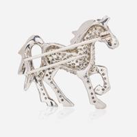 A Platinum and Diamond Brooch
