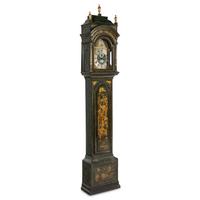 A George III Green and Gilt-Japanned Longcase Clock