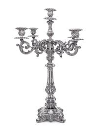 A Swedish Silver Five-Light Candelabrum