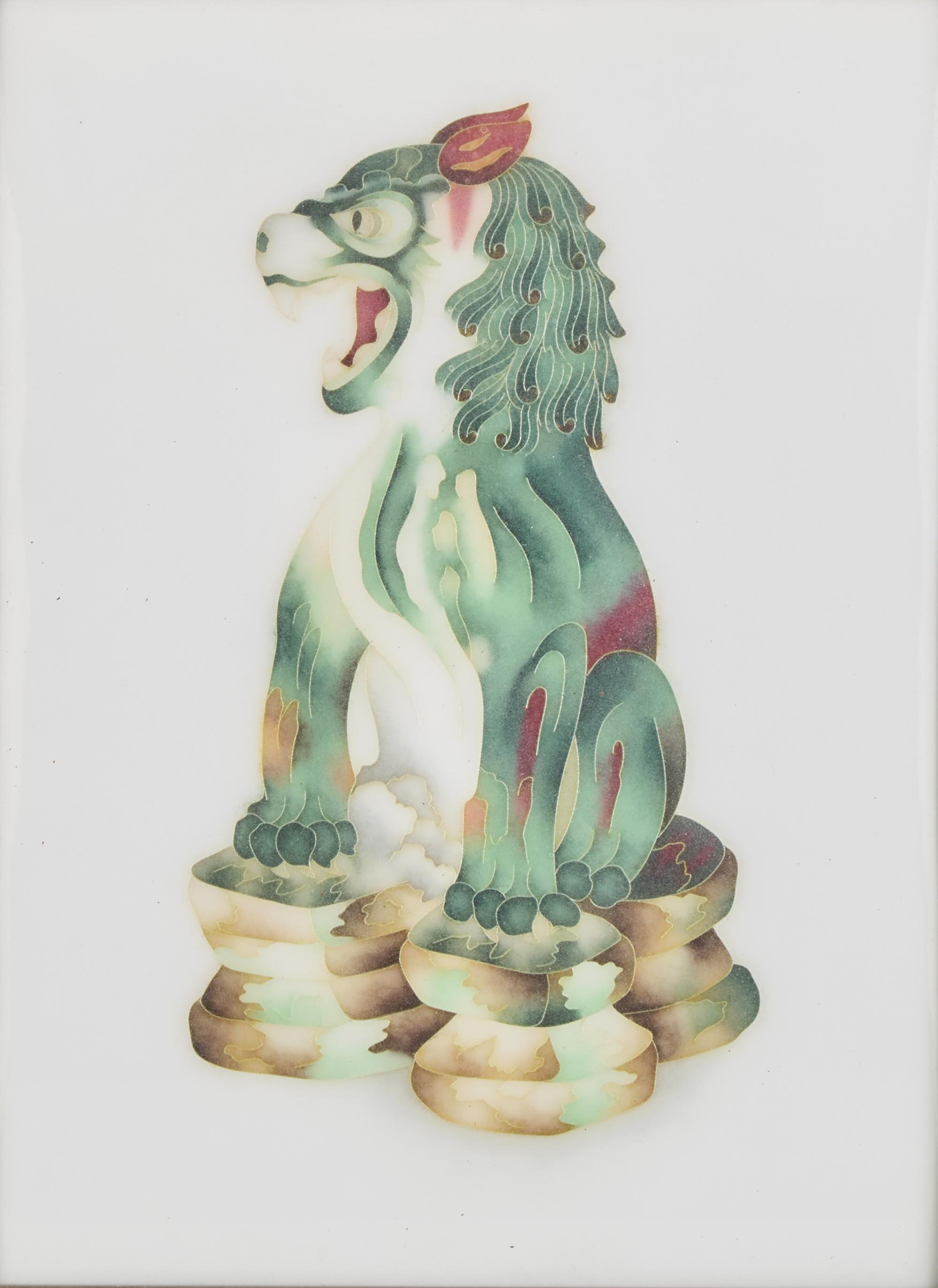A Japanese Cloisonné 'Lion' Panel, 20th Century