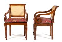 A Set of Six Empire Style Hardwood Armchairs Height 34 inches. — 20TH CENTURY