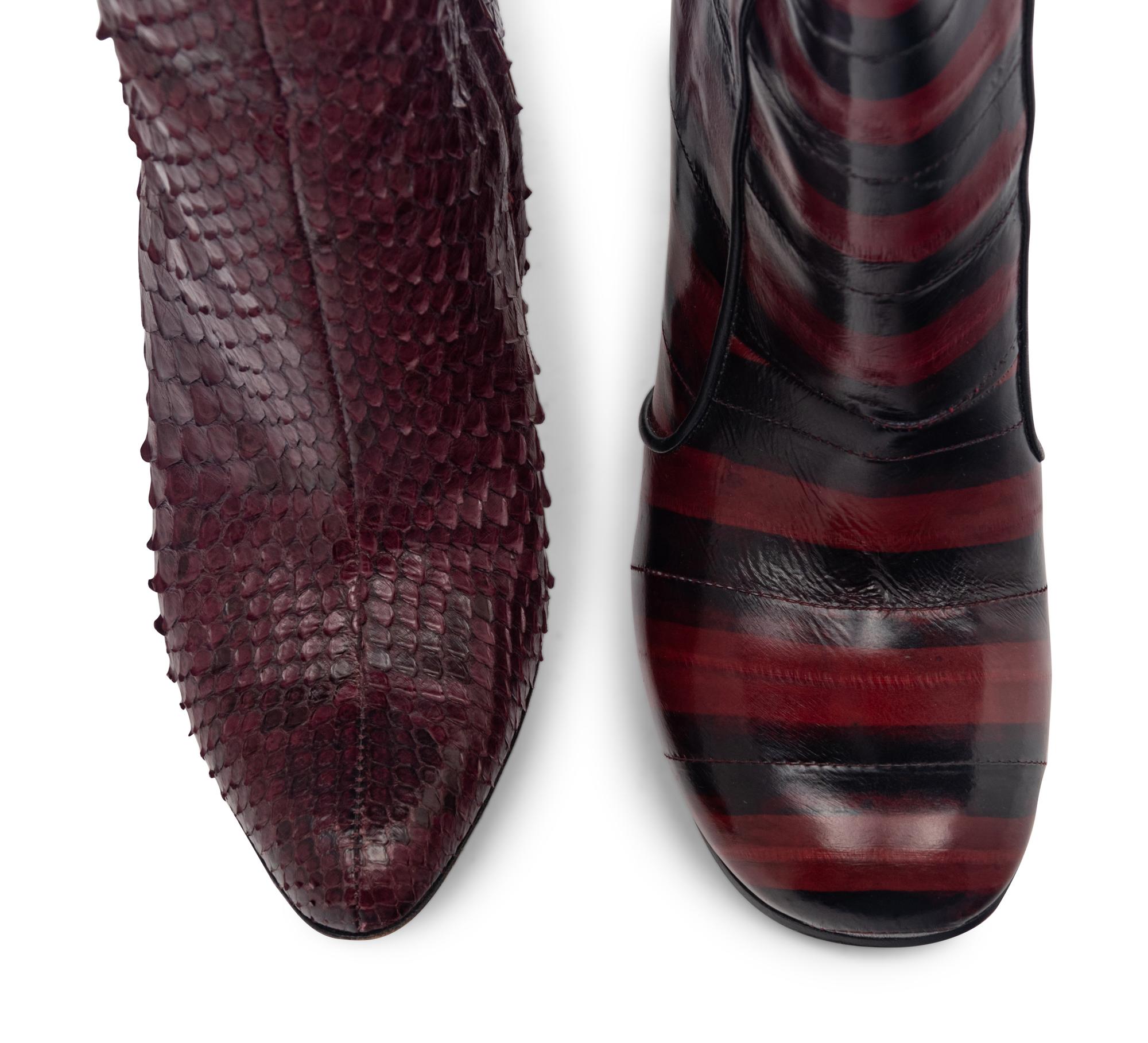 Jimmy Choo Python and Givenchy Eel Skin Boots