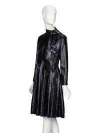 Valentino, Glossy Black Leather Dress