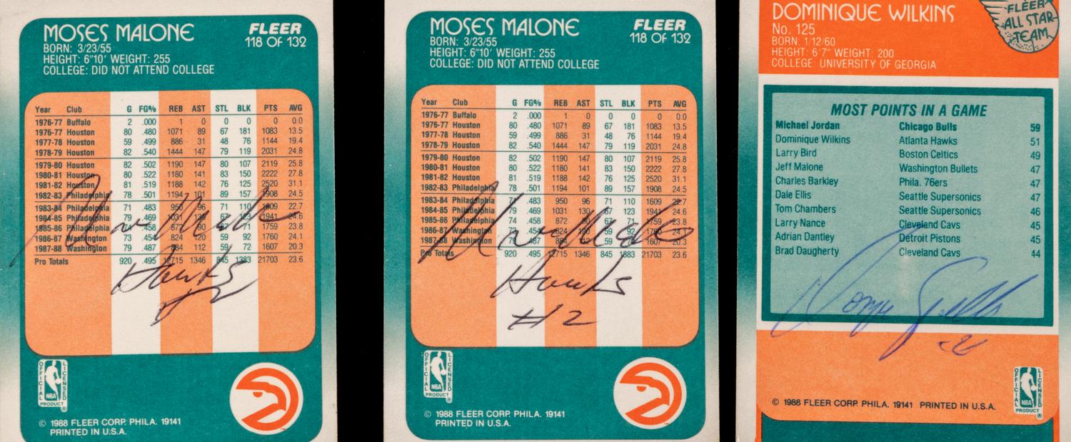 A Large Group of 60 Assorted Vintage Chicago Bulls Championship Era and 1980s Stars Signed Autograph Basketball Cards (Including Phil Jackson),