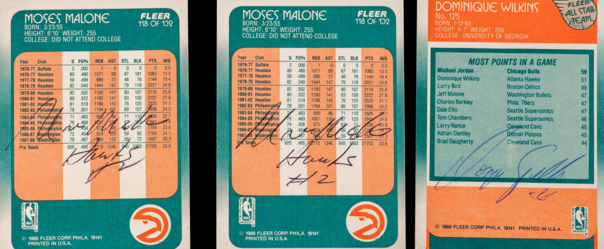 A Large Group of 60 Assorted Vintage Chicago Bulls Championship Era and 1980s Stars Signed Autograph Basketball Cards (Including Phil Jackson),