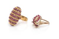 COLLECTION OF RUBY AND DIAMOND RINGS