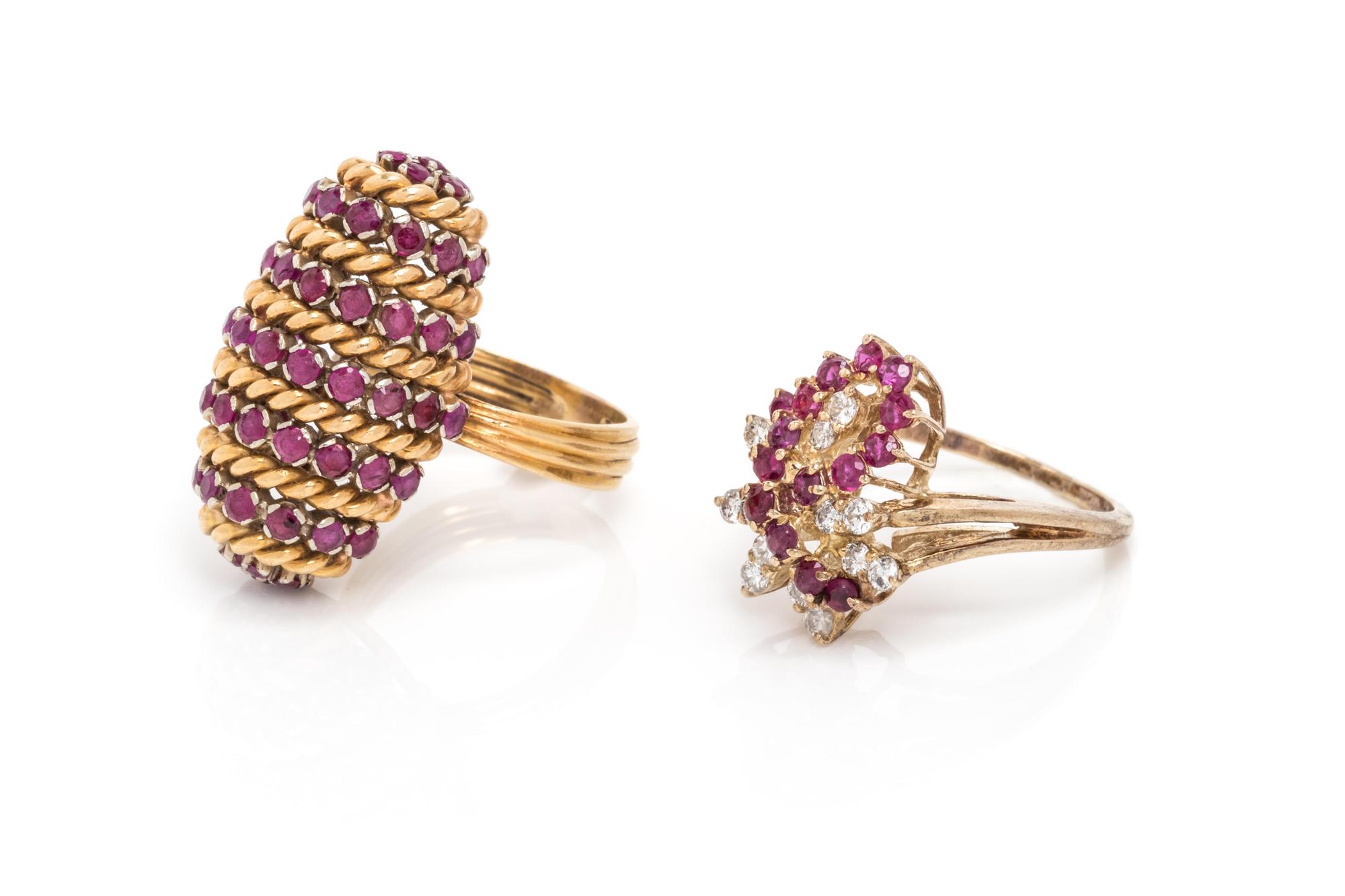 COLLECTION OF RUBY AND DIAMOND RINGS