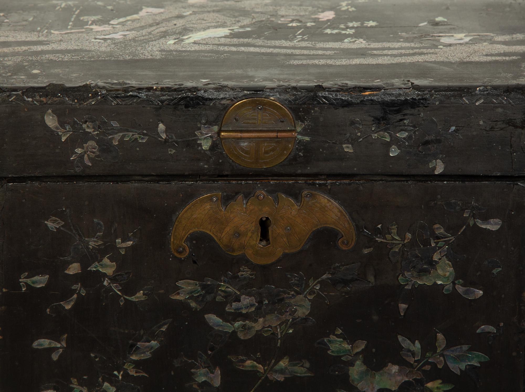 A Mother-of-Pearl Inlaid Camphor Wood Box