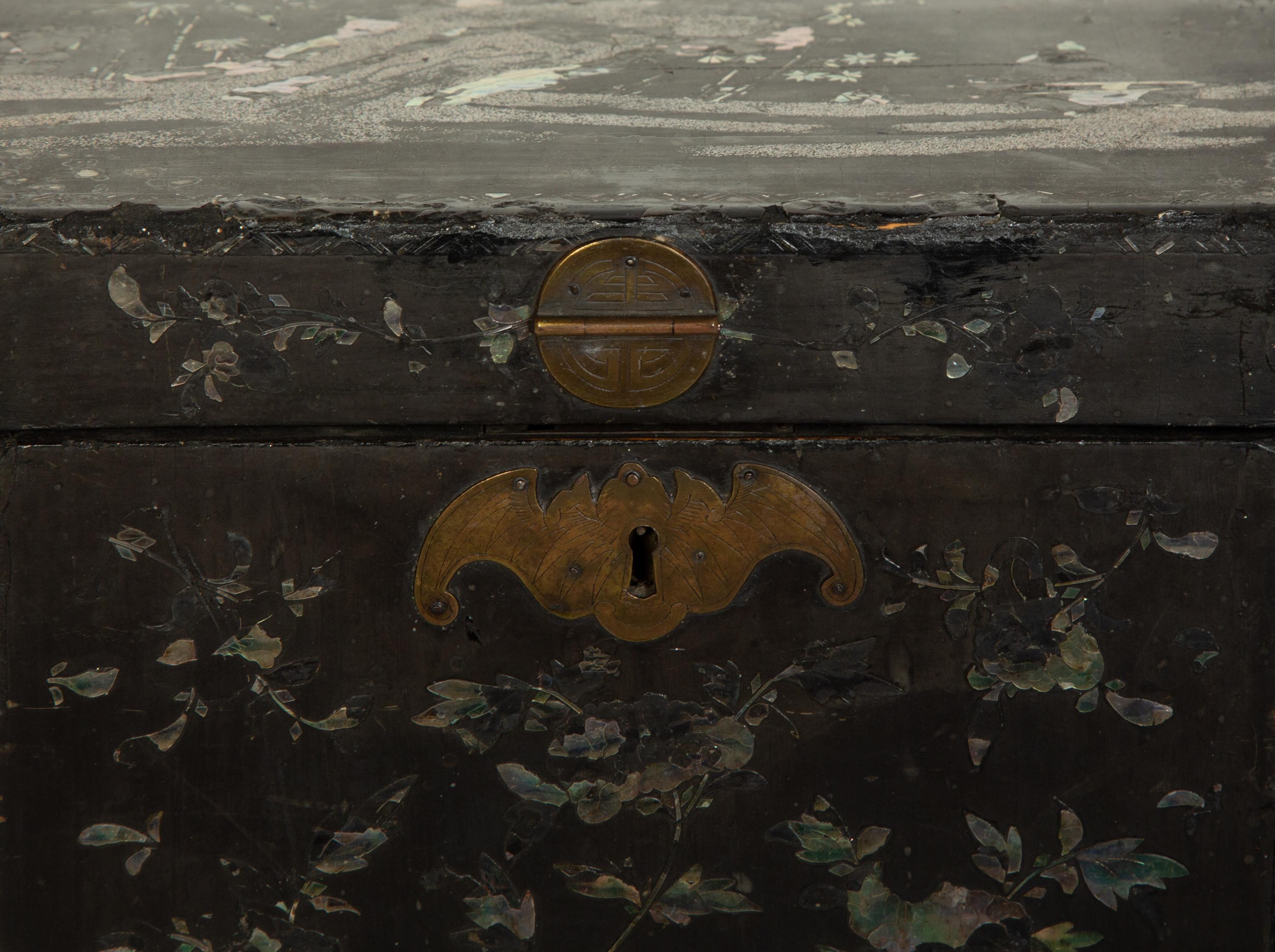 A Mother-of-Pearl Inlaid Camphor Wood Box