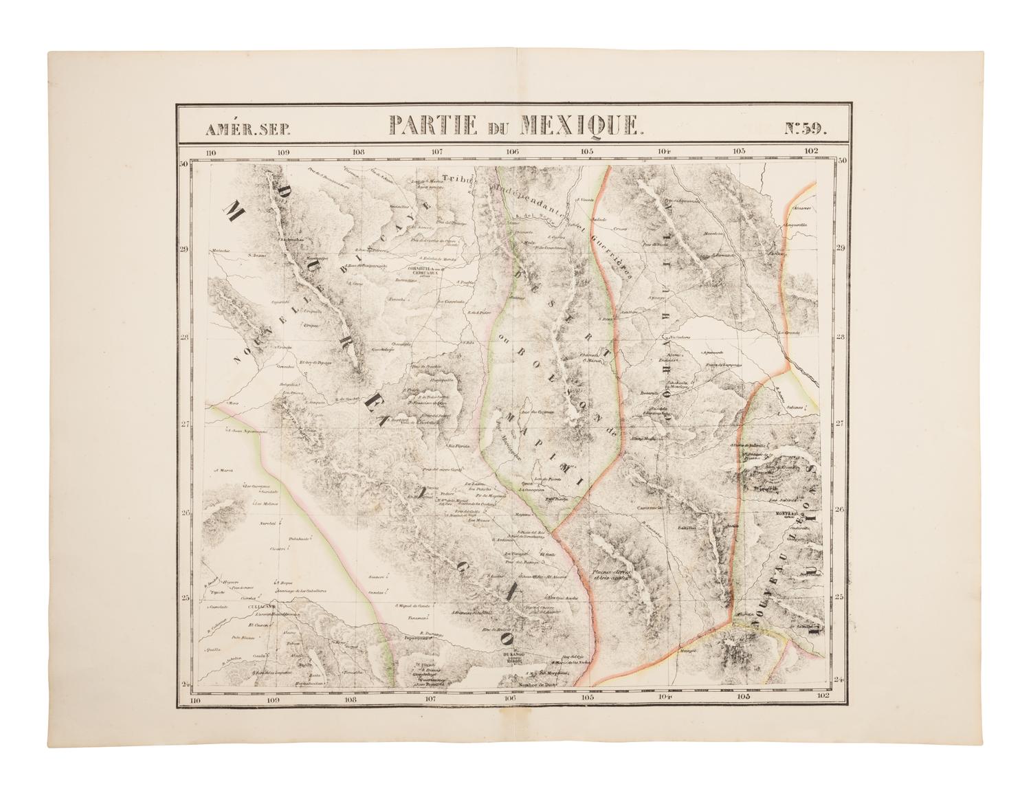 VANDERMAELEN, Philippe Marie Guillaume (1795-1869). 5 large-scale colonial maps of Texas. [Brussels]: H. Ode, April & June, 1825.