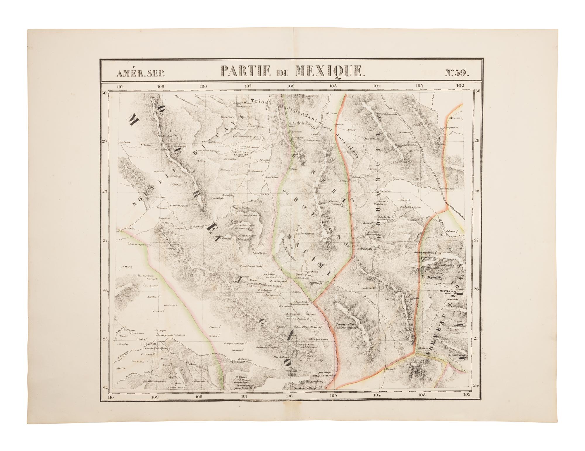 VANDERMAELEN, Philippe Marie Guillaume (1795-1869). 5 large-scale colonial maps of Texas. [Brussels]: H. Ode, April & June, 1825.