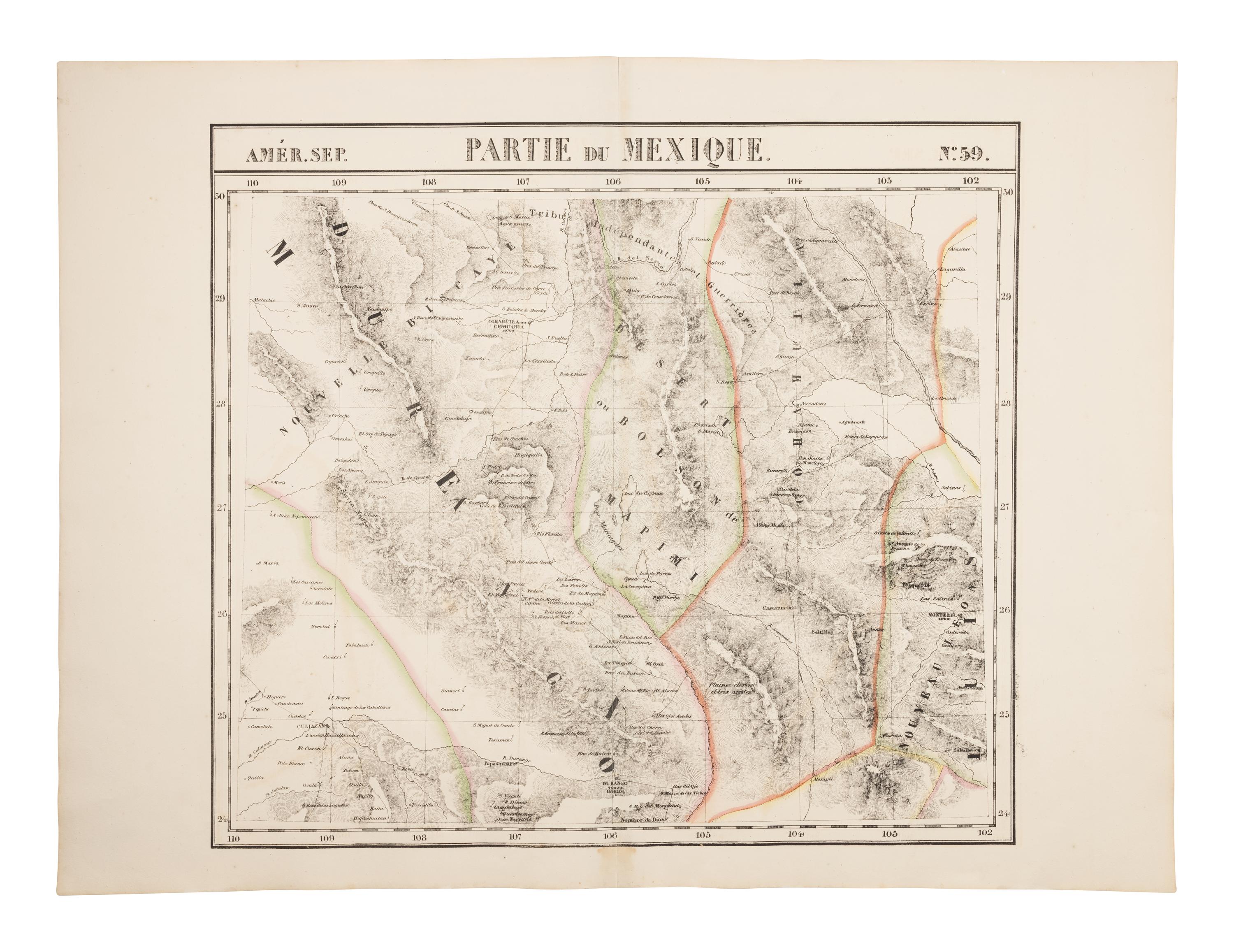 VANDERMAELEN, Philippe Marie Guillaume (1795-1869). 5 large-scale colonial maps of Texas. [Brussels]: H. Ode, April & June, 1825.