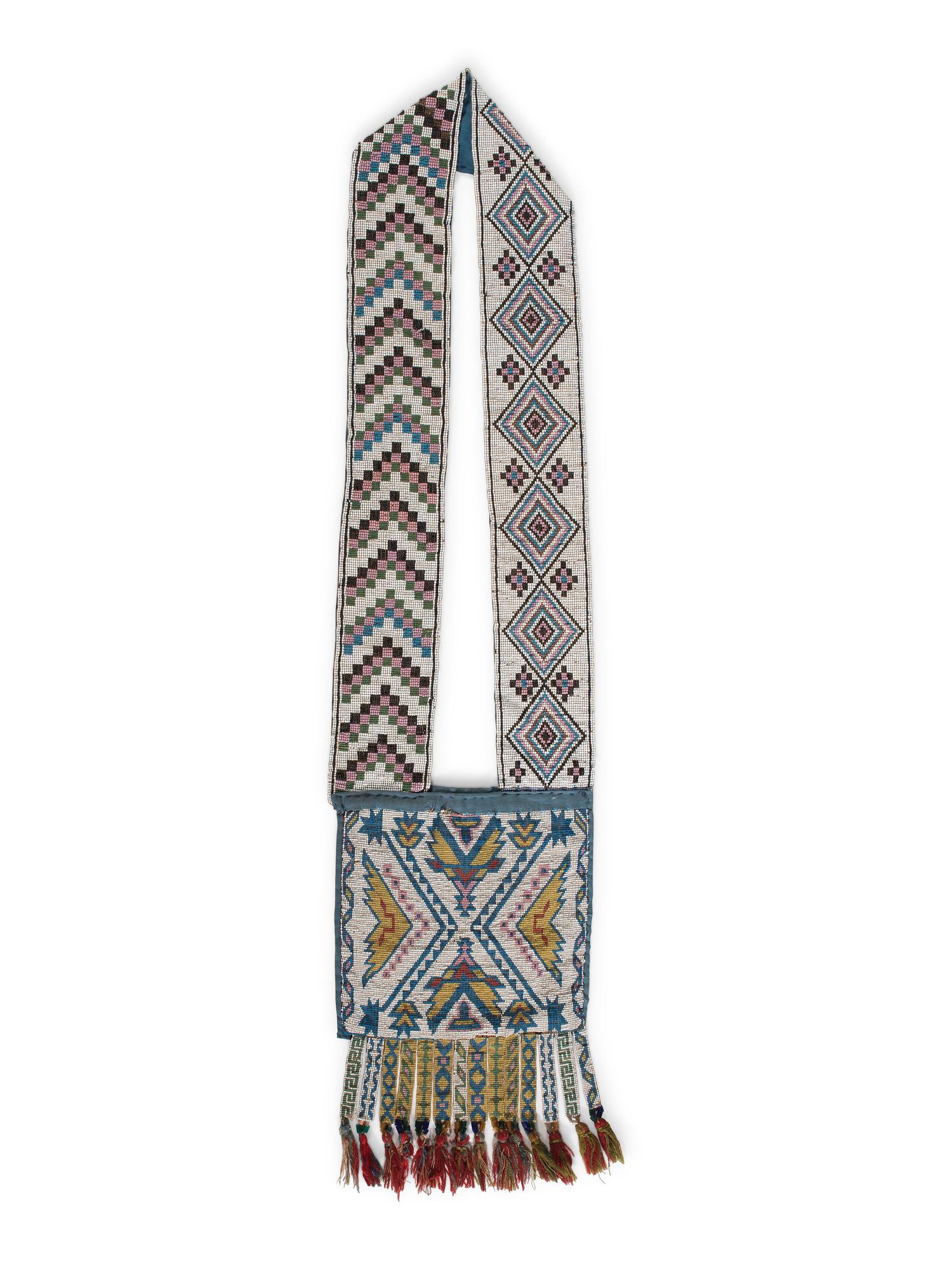 Anishinaabe Child's Loom Beaded Bandolier Bag