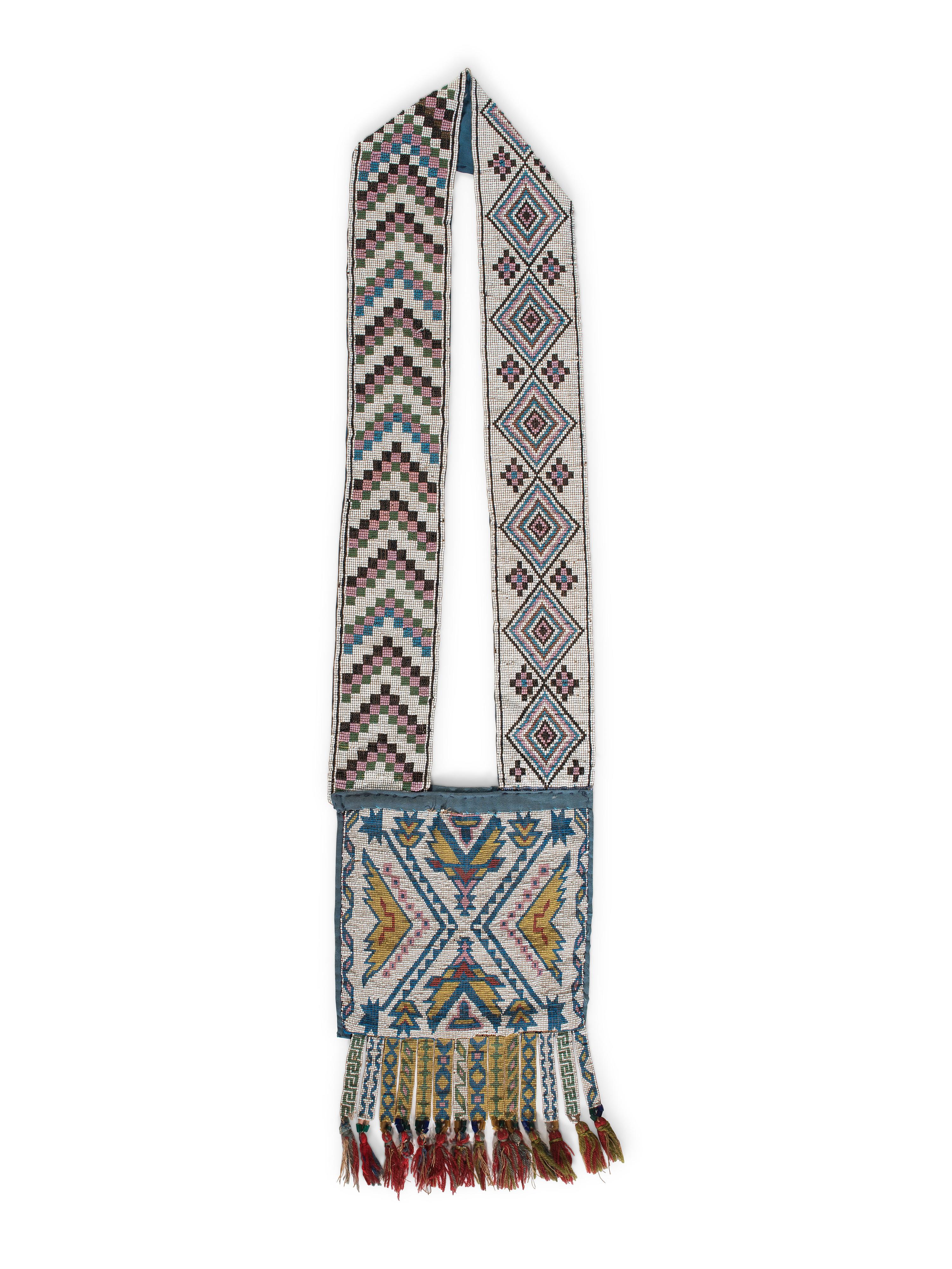 Anishinaabe Child's Loom Beaded Bandolier Bag