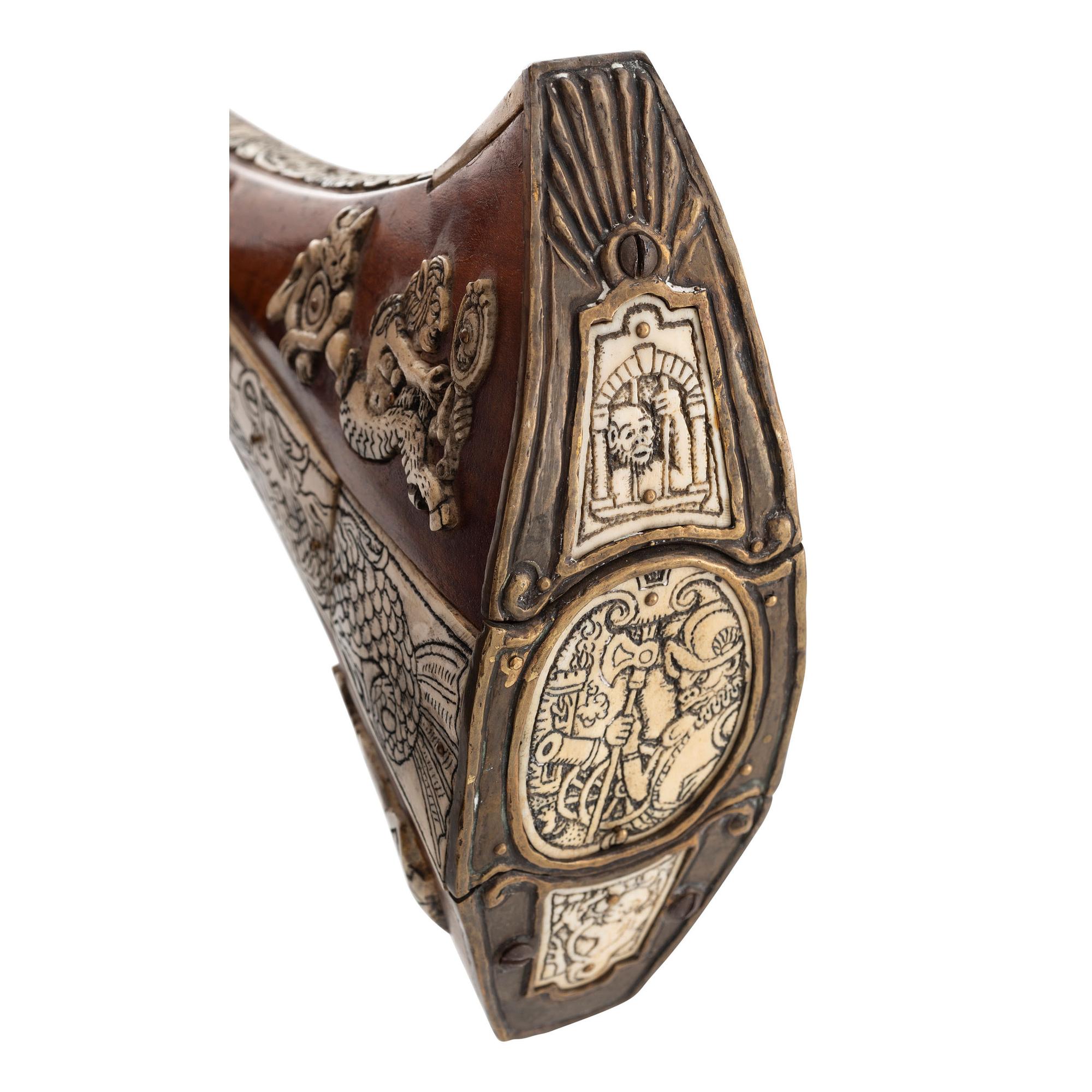 Contemporary Flintlock Rifle in the Style of an Elizabethan Carbine by John B. Derrick (American, b.1936)