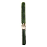 A Tiffany and Co. Silver Mounted Nephrite Page Turner