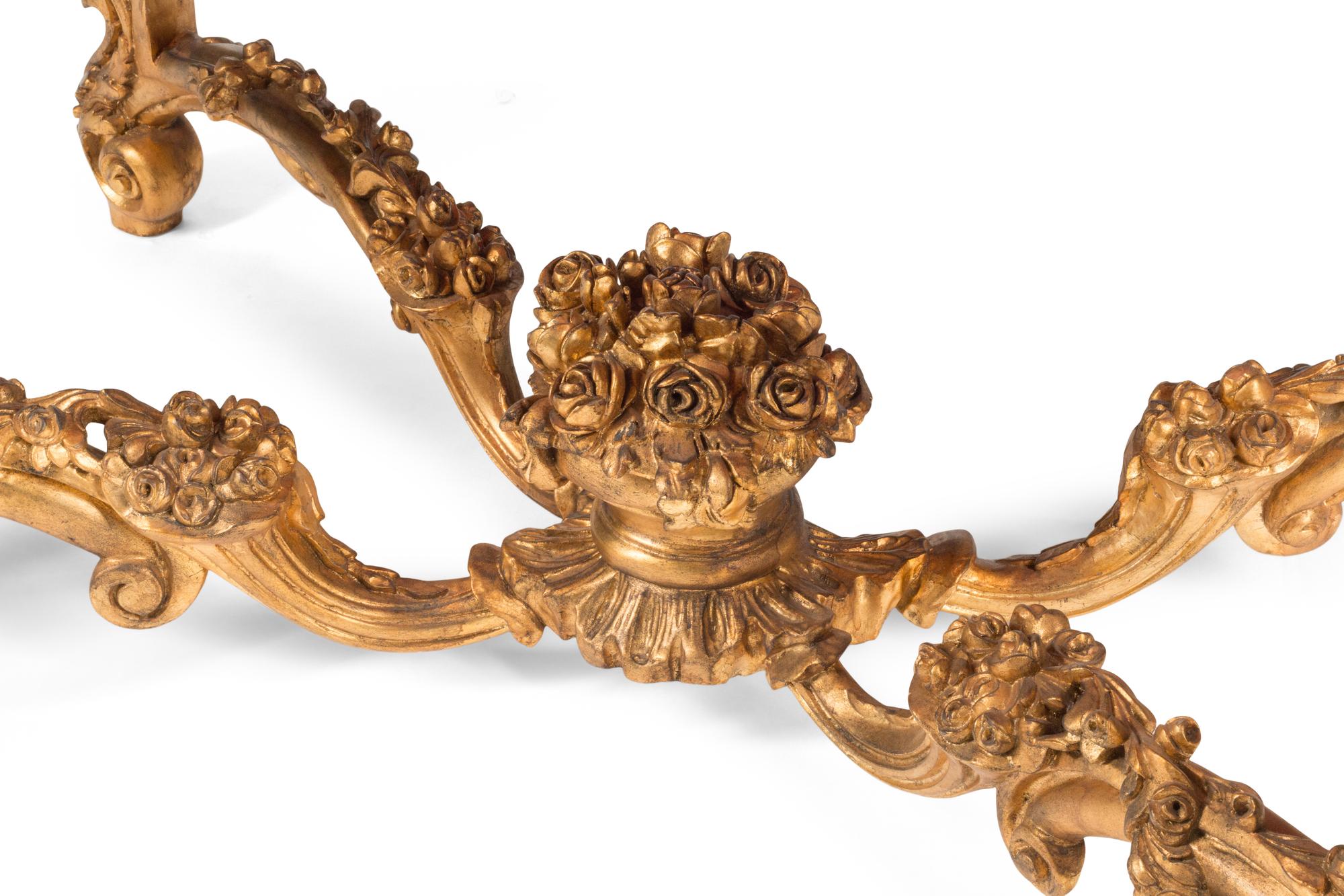 An Italian Carved Giltwood and Chinese Lacquer-Inset Center Table