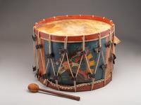 [CIVIL WAR]. Regulation US Infantry bass drum with beater. Manufactured by Horstmann Brothers Co., Philadelphia.
