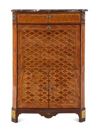 A Louis XVI Parquetry Marble-Top Secrétaire à Abattant by Jacques-Laurent Cosson (French, 1737-1812)