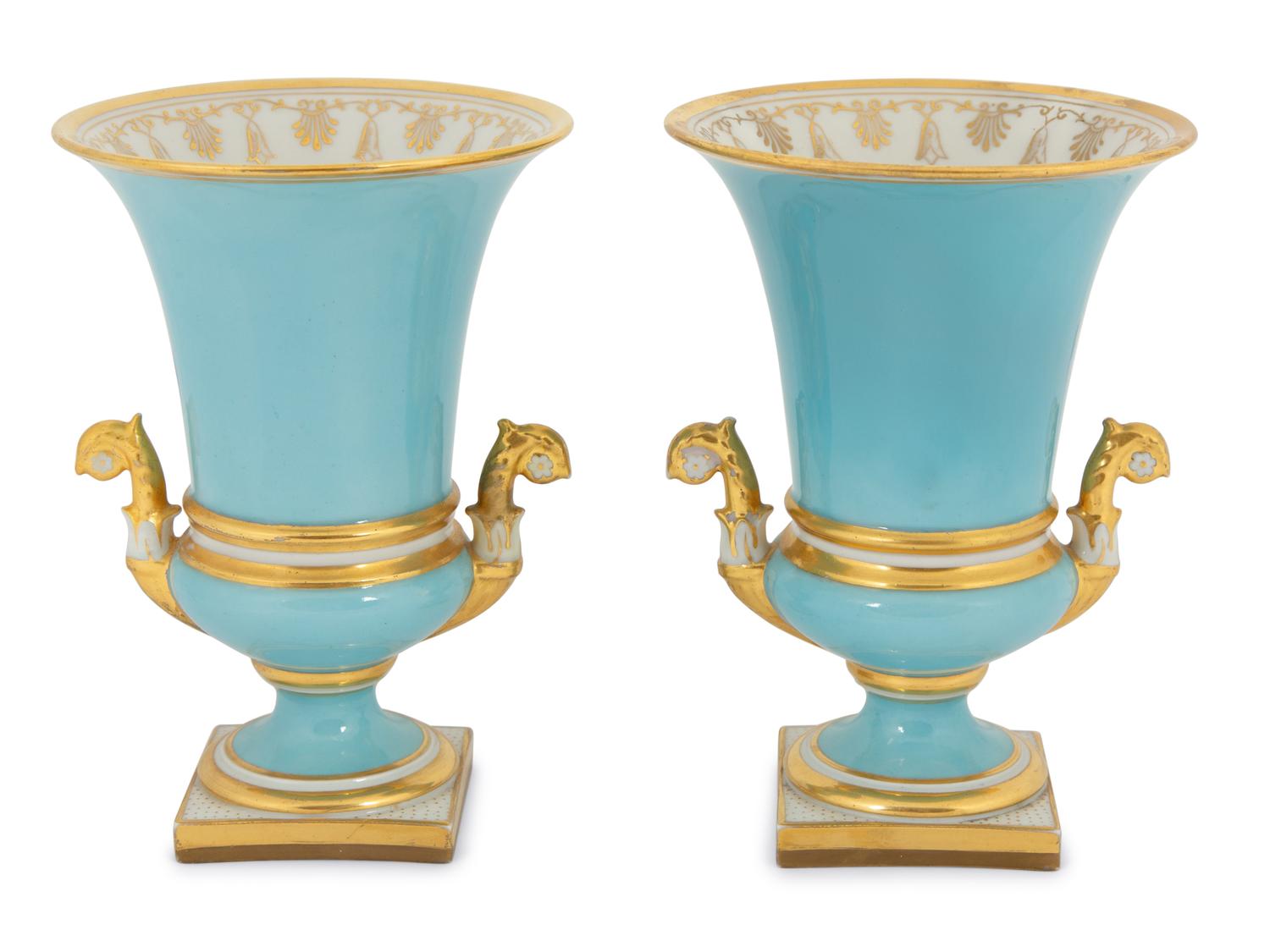 A Pair of Flight, Barr and Barr Porcelain Spill Vases