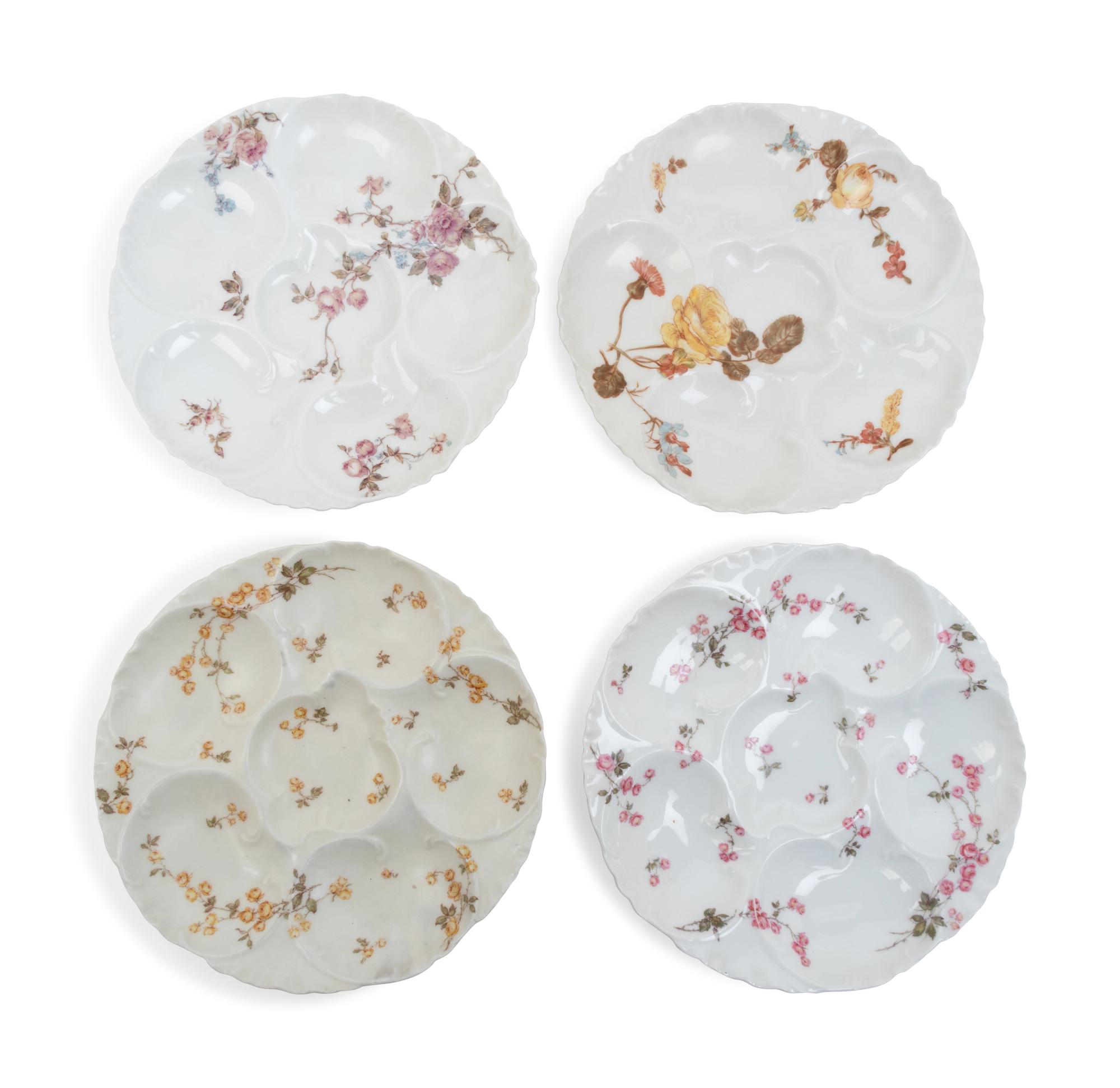 A Set of Eight Haviland Limoges Porcelain Oyster Plates