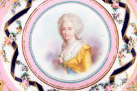 A Set of Twelve Sèvres Style Porcelain Plates Depicting Courtiers