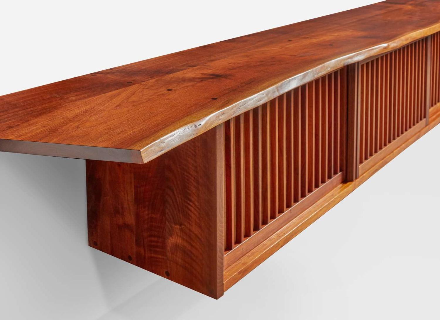 George Nakashima, Triple Sliding-Door Hanging Wall Case