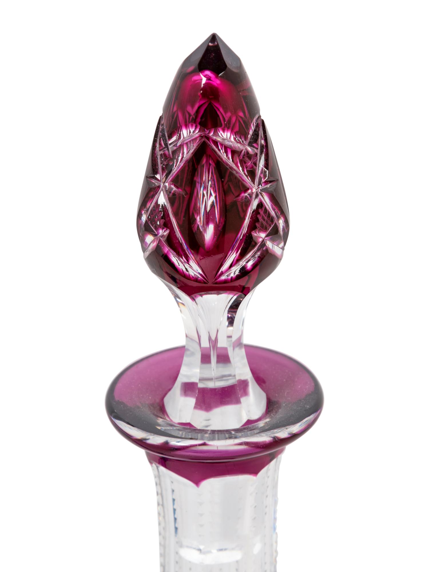 Two Cut-to-Clear Glass Decanters