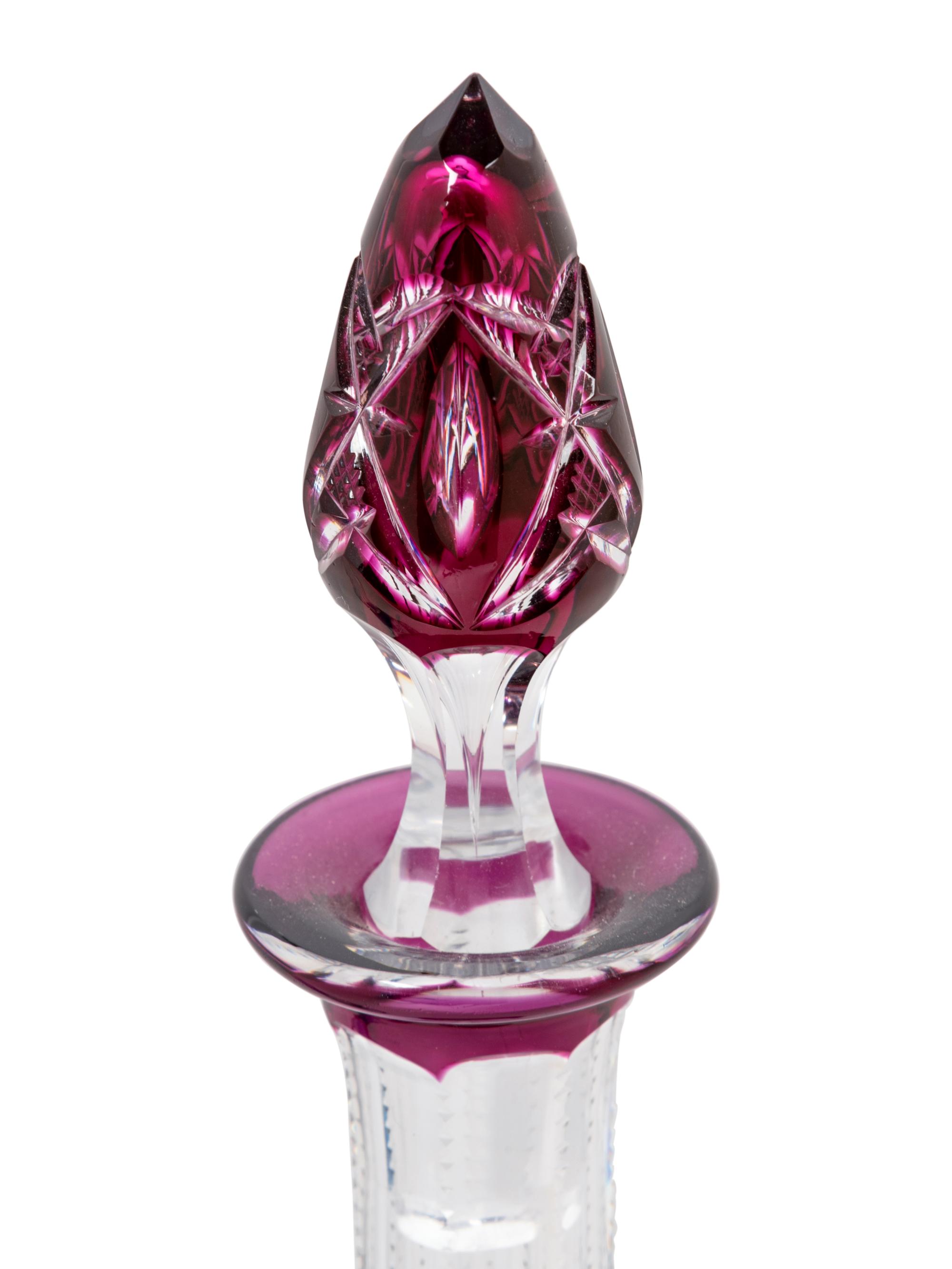 Two Cut-to-Clear Glass Decanters