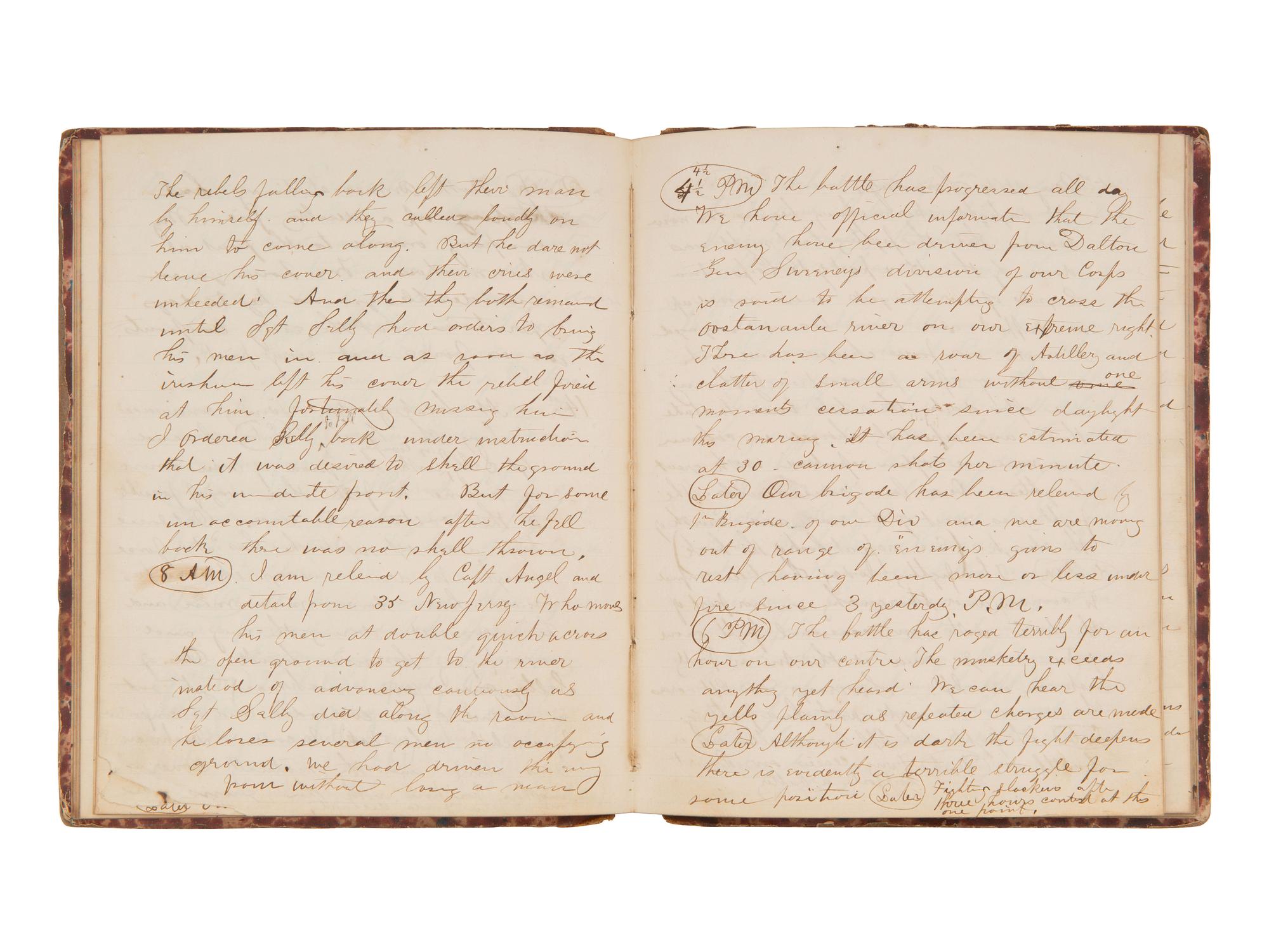 JACKSON, Col. Oscar L. (1840-1920). Five journals, incl. descriptions of Oscar L. Jackson's political activism during the 1860 campaign and his service with 63rd OVI, with campaign broadside noting Jackson as a speaker.
