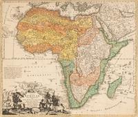 [MAPS]. HOMANN, Johann Baptist (1663-1724). Four engraved continent maps with hand-coloring, each matted and framed, comprising: