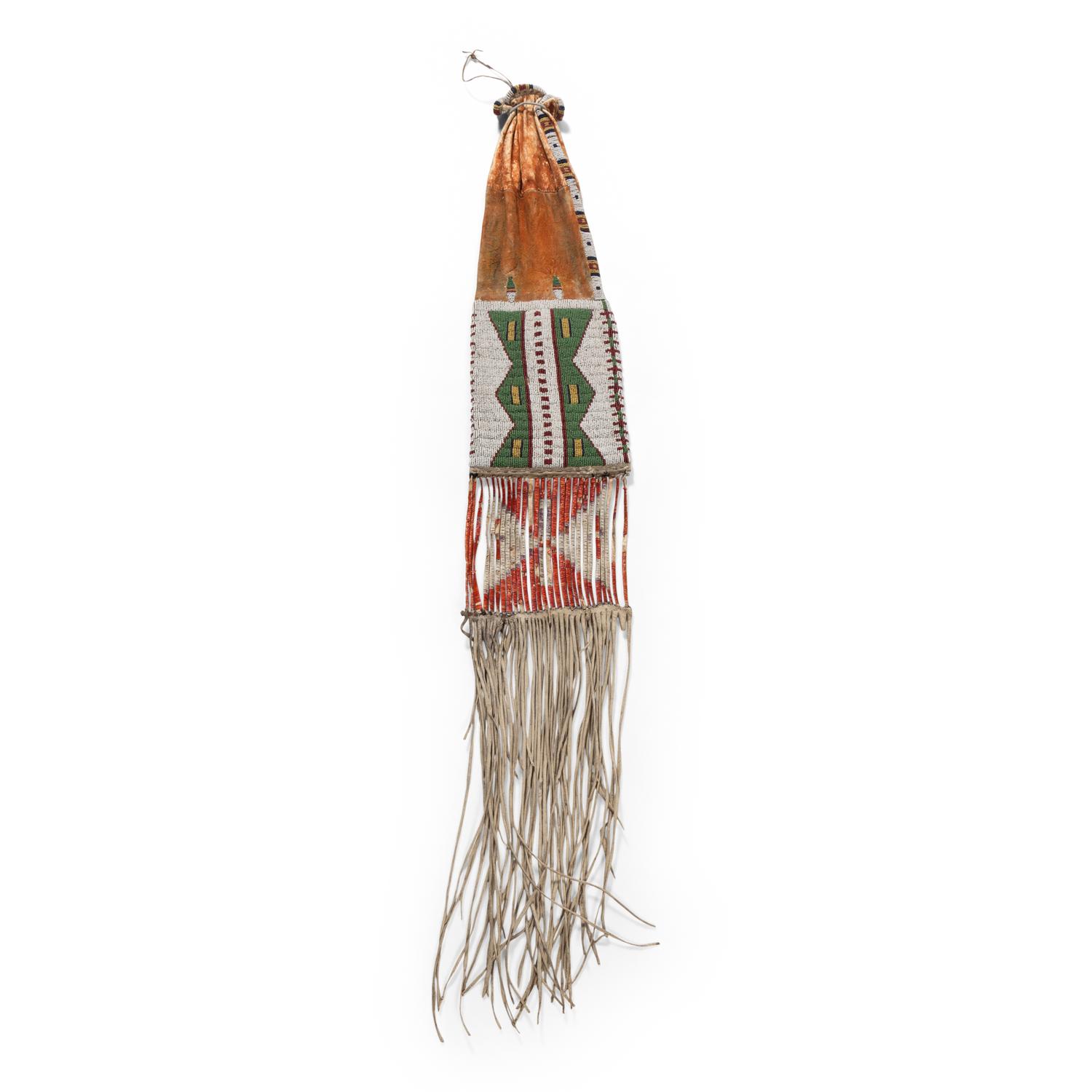 Sioux Beaded Hide Tobacco Bag