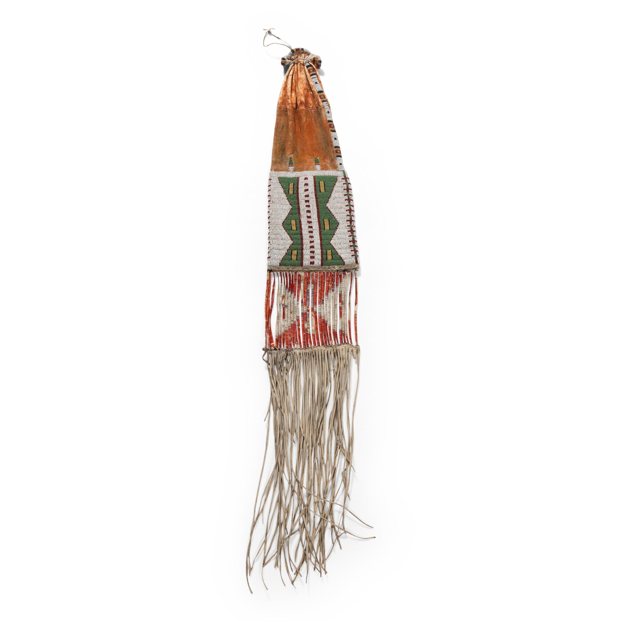 Sioux Beaded Hide Tobacco Bag