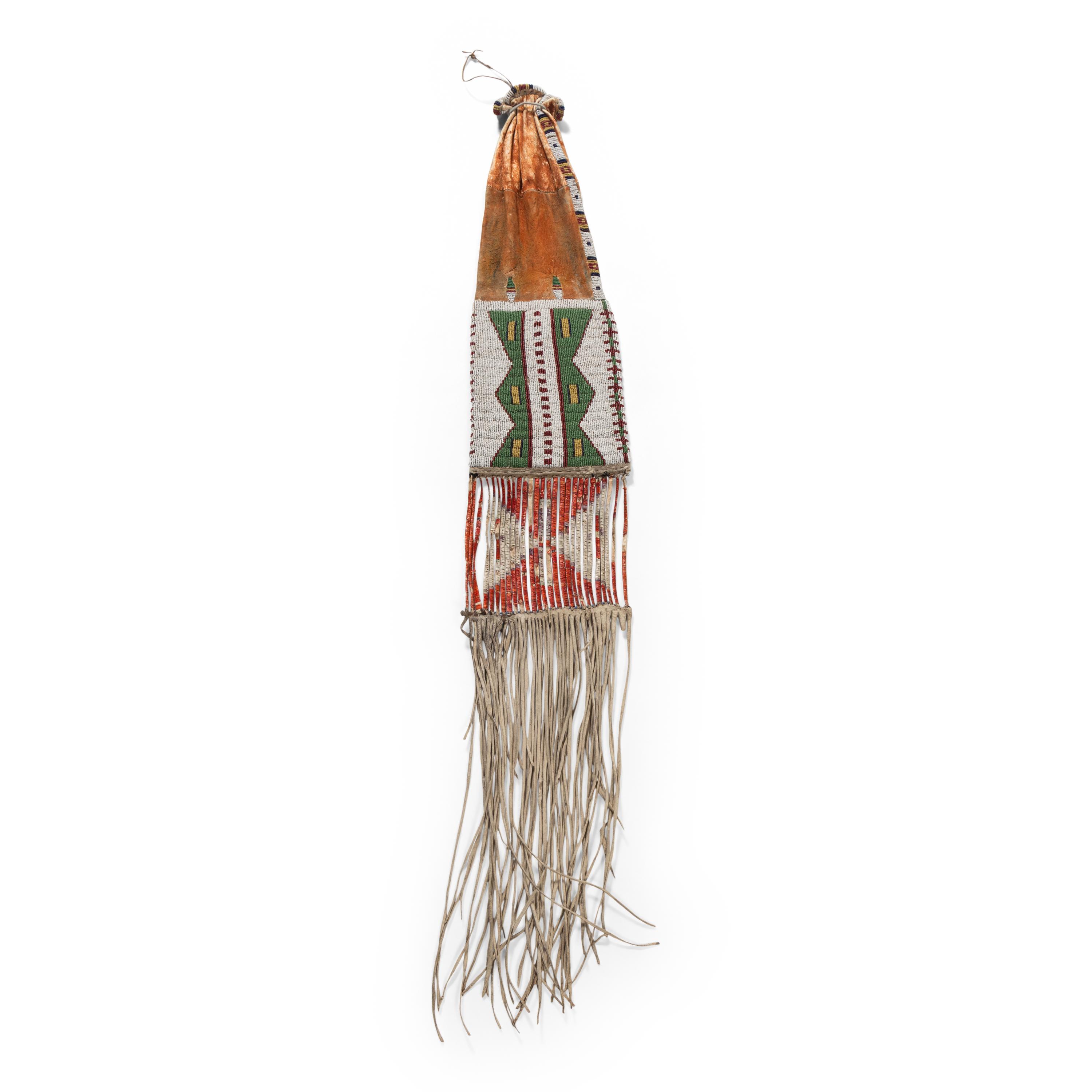 Sioux Beaded Hide Tobacco Bag