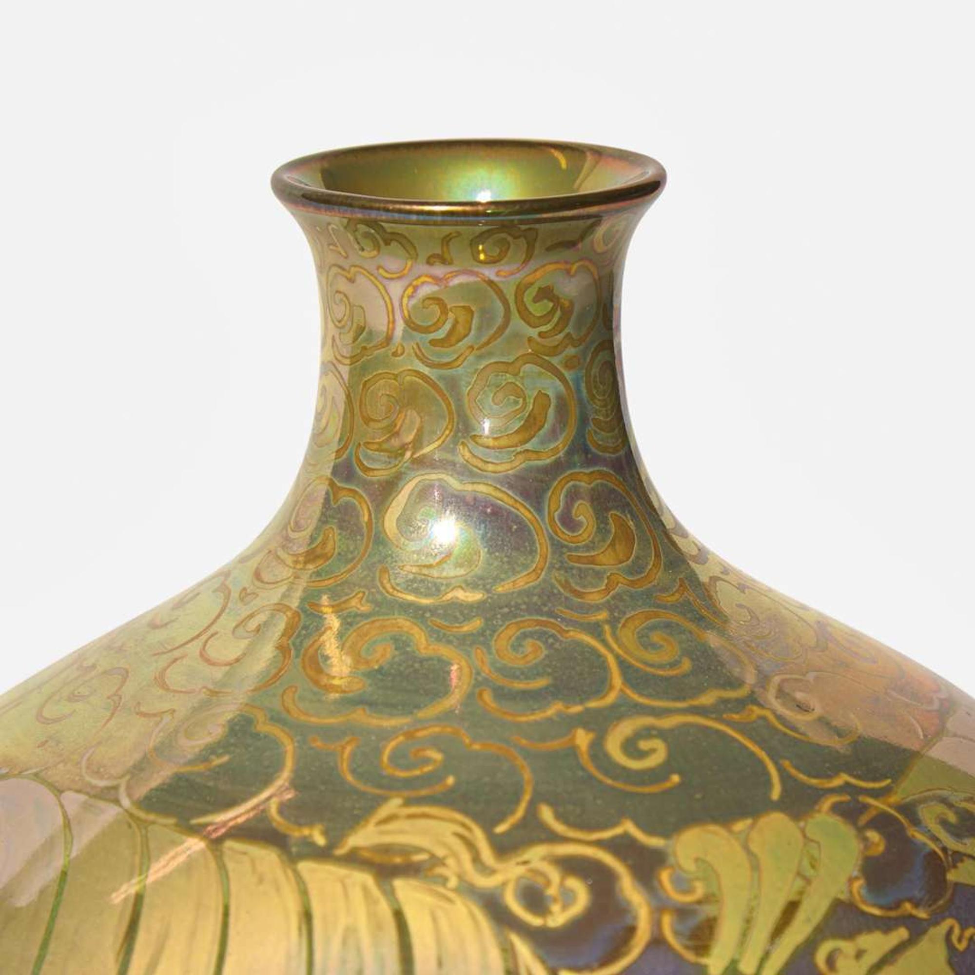 A Royal Lancastrian lustre glazed earthenware vase Walter Crane (1845-1915) and William S. Mycock (1872-1950), Pilkington, England, circa 1904