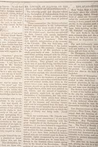 [LINCOLN, Abraham (1809-1865)]. Vermont Watchman & State Journal. Vol. 52, No. 42. Montpelier, VT: E.P. Walton, 10 September 1858.